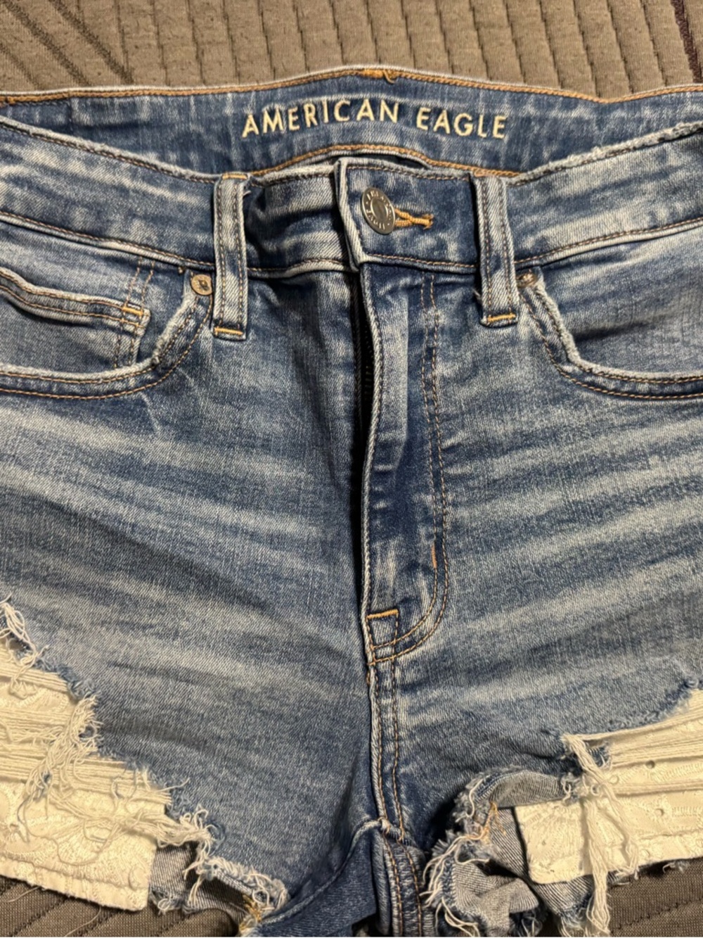 American Eagle Outfitters Distressed Light Blue Denim Jean Shorts